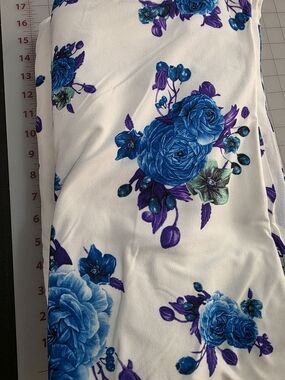 Blue & Purple Roses Double Brushed Polyester
